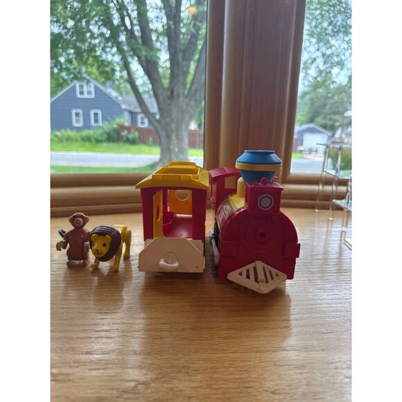 Vintage Fisher Price Little People Circus Train Monkey & Lion Figures - Picture 5 of 11